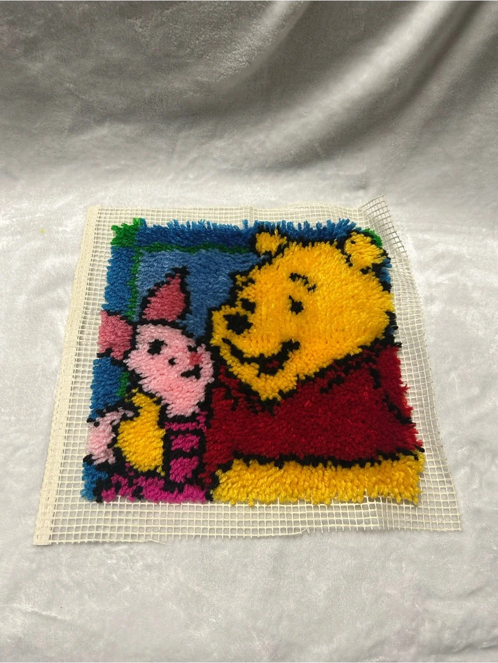 Vintage Winnie The Pooh piglet Latch Hook Tapestry Wall pillow cover rug Decor